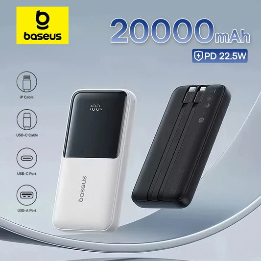 Baseus Slim Power Bank - 20,000mAh, 22.5W Fast Charge