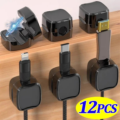 Magnetic Cable Organiser Clips (12-Pack)
