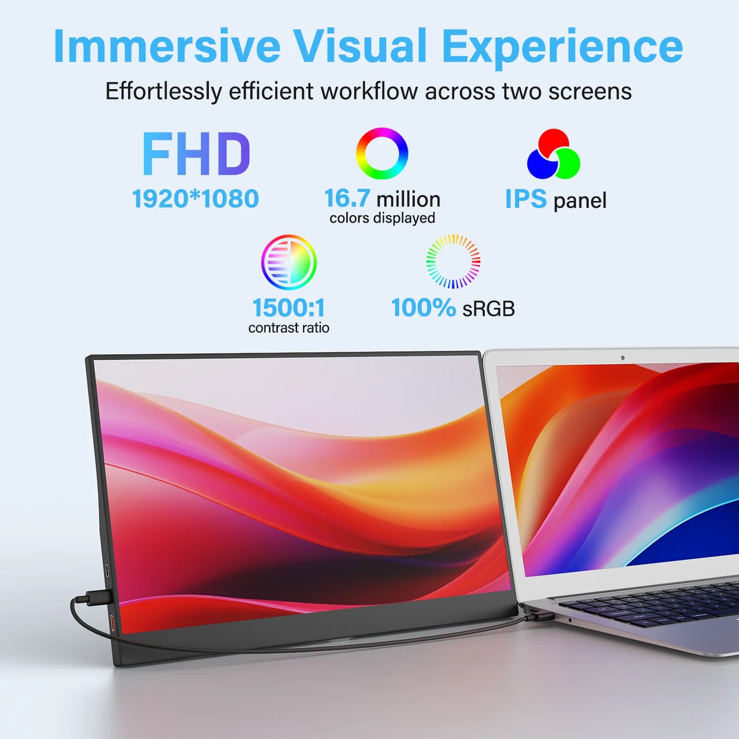 Portable 15.6" Monitor - Laptop Second Screen (1080p)