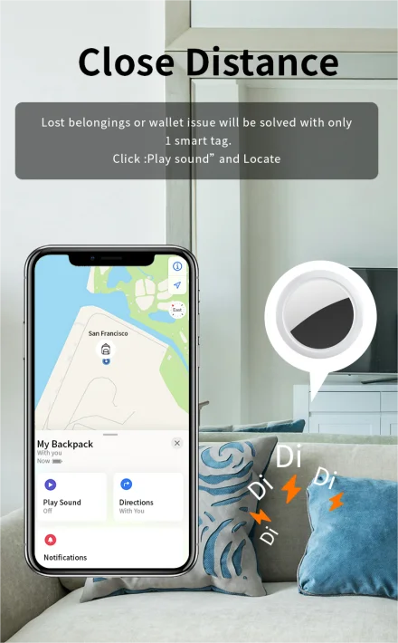 Bluetooth Item Tracker for iPhone (Works with Apple Find My)