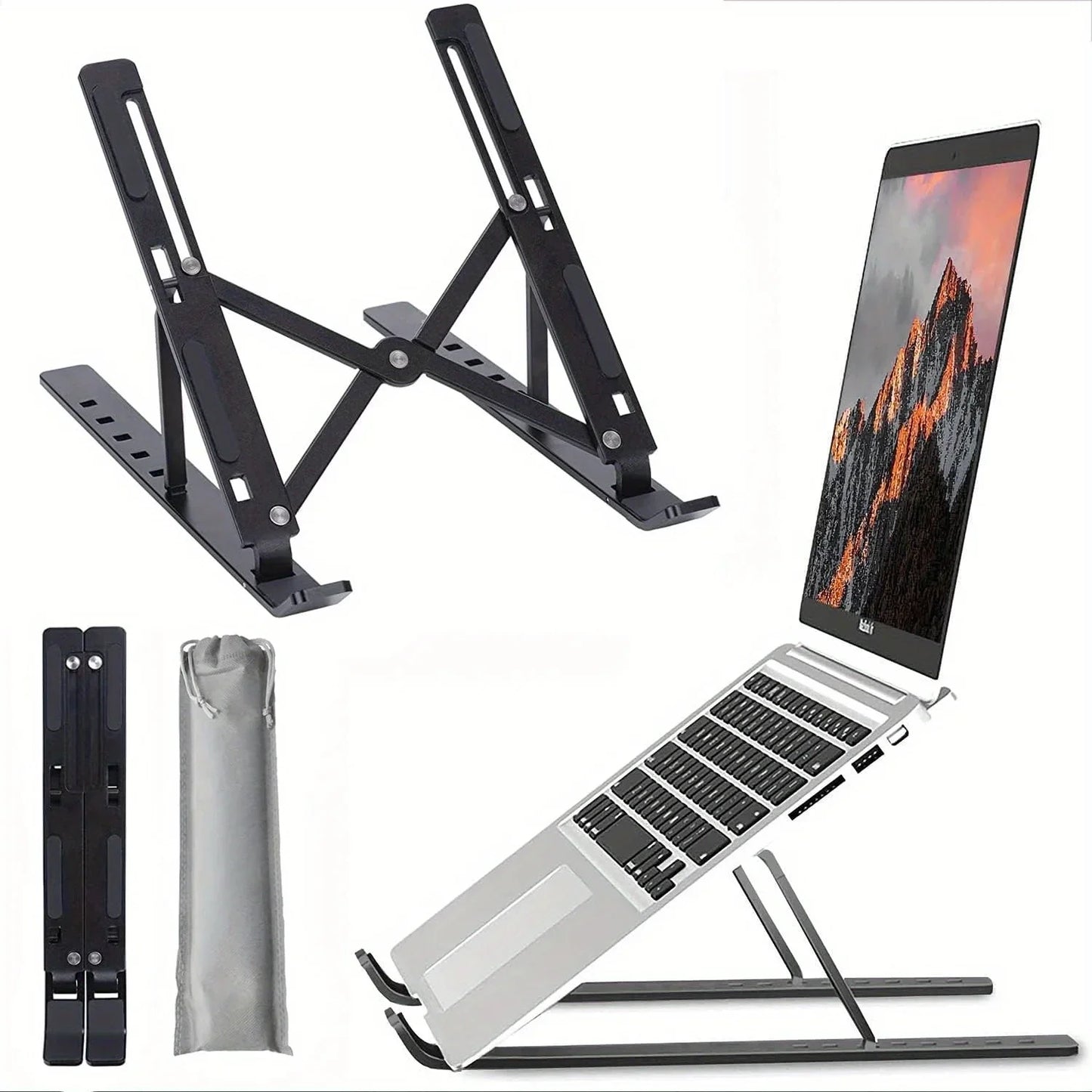 Foldable Aluminium Laptop Stand - Adjustable & Portable