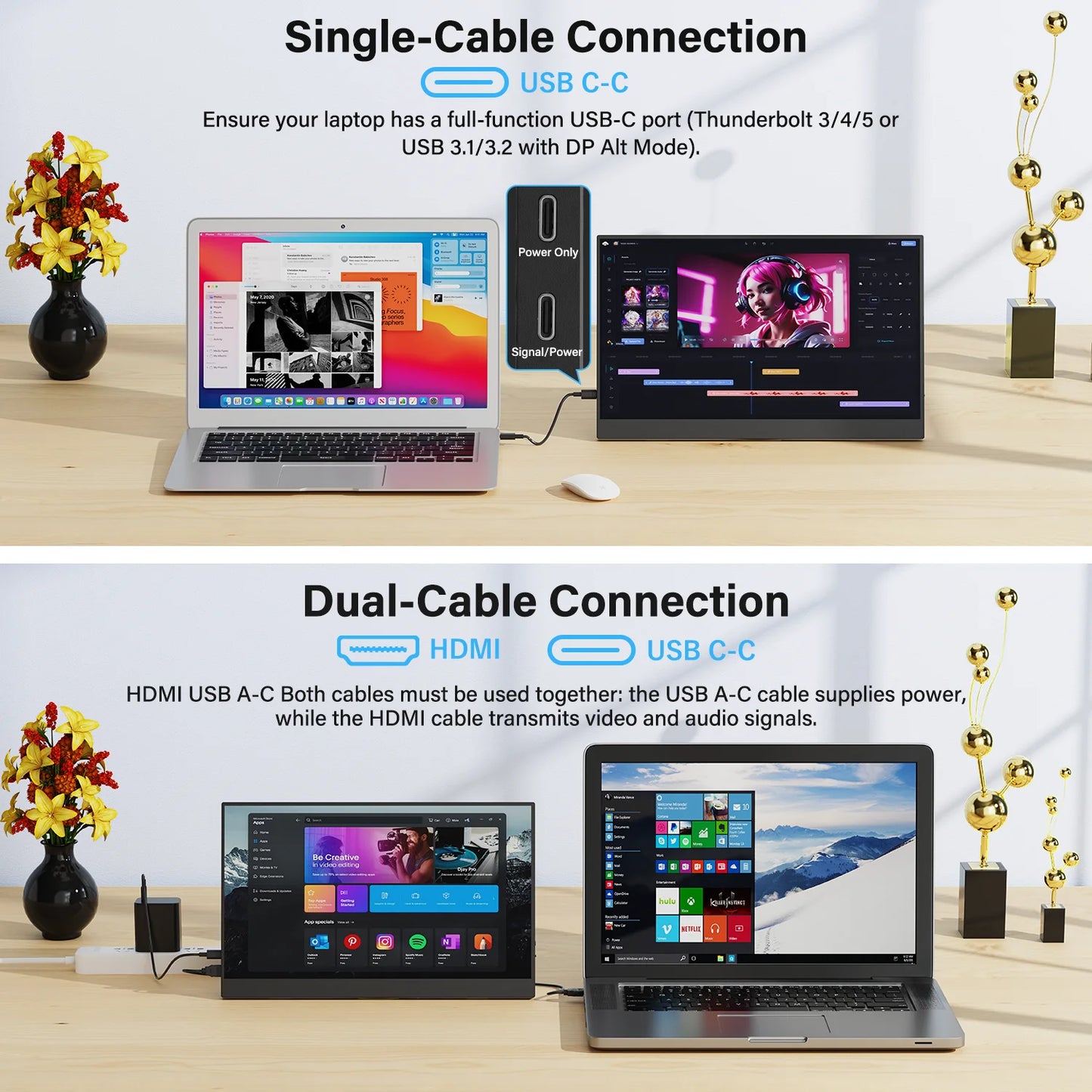 Portable 15.6" Monitor - Laptop Second Screen (1080p)