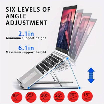 Foldable Aluminium Laptop Stand - Adjustable & Portable