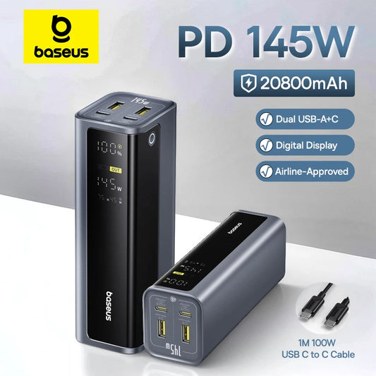 Baseus 145W Fast-Charging Power Bank (20,800mAh)